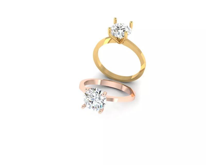 Solitaire Wedding Engagement Women Ring 3D print model
