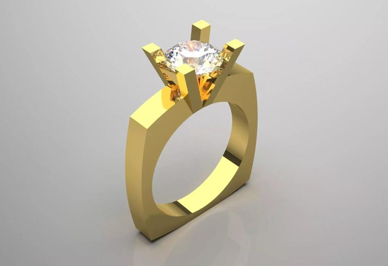 Square Solitaire Ring sr0053