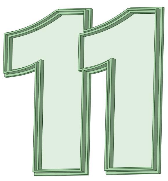 Number 11 shared cookie cutter