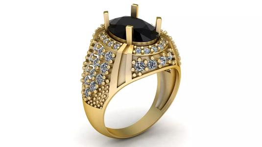 Hip Hop Men Fashion Diamond Ring 3d Printable Model