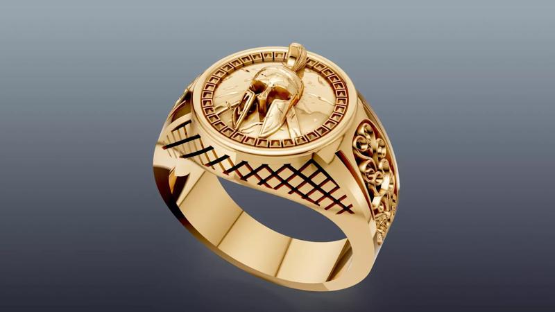 Spartacus ring printable gold jewelry printable 3D model