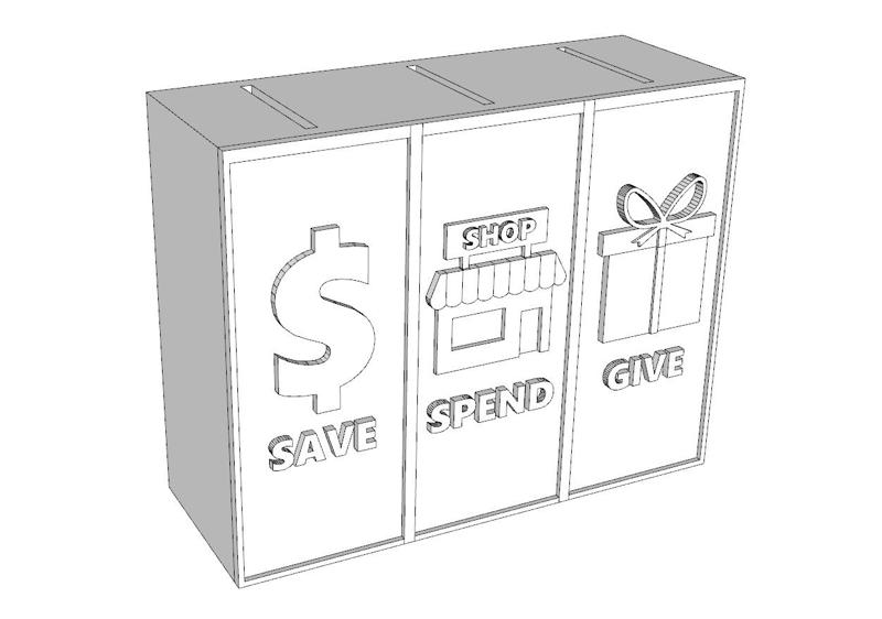 3-Part Kids Piggy Bank