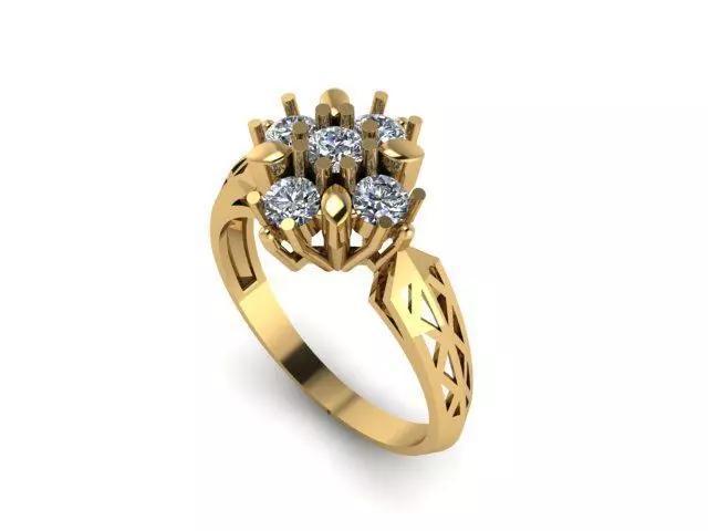 4 stone Solitaire Ring For women