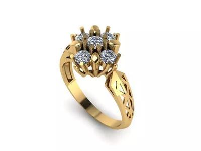 4 stone Solitaire Ring For women