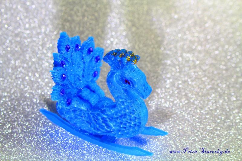 Rocking animal peacock - rocking horse for the miniature house