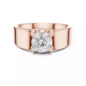 Solitaire Round Diamond Four Prong Mens Ring 3DM STL Video