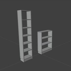 Two 1/12 scale miniature bookshelves or bookcases