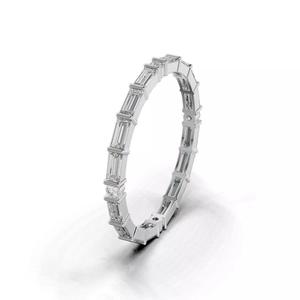 Women ring with round and baguette stones 11