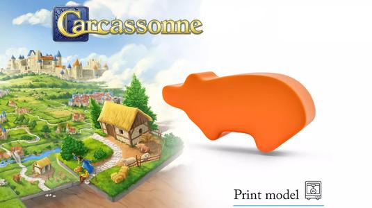 Carcassonne PIG Meeple Token Upgrade  3D Print Model