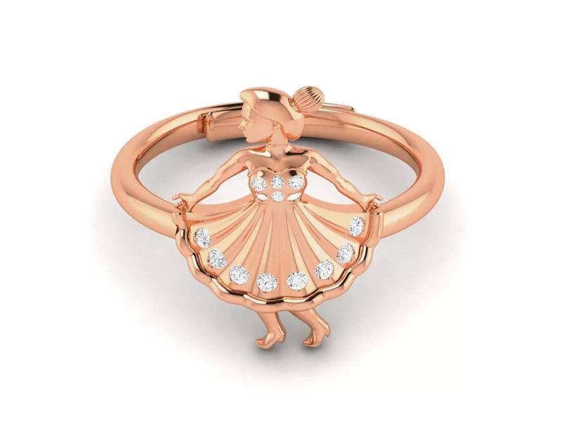 Women Diamond Ring 3dm render detail