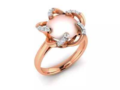Women Pearl Ring 3dm render details