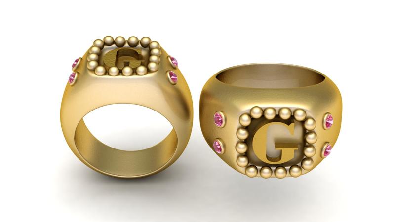 G ALPHABET RING 3d printable model