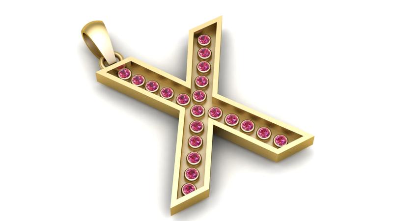 X ALPHABET  PENDANT  3d printable model