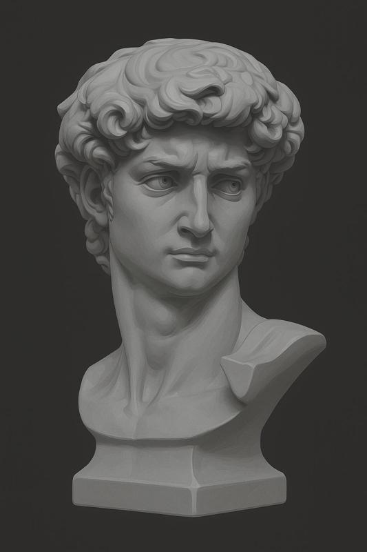 David Bust 3D STL Model – Classical Renaissance Sculpture