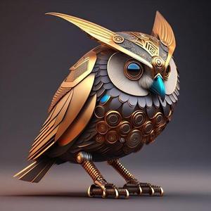 Futuristic mechanical owl