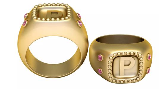 P  ALPAHBETS  RING  3D PRINTABLE MODEL