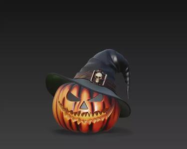 Witch Pumpkin - Stylized Halloween 3D Model
