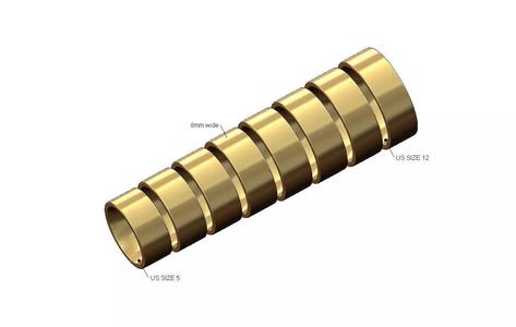 8mm wide flat comfort fit wedding band US sizes 5to12