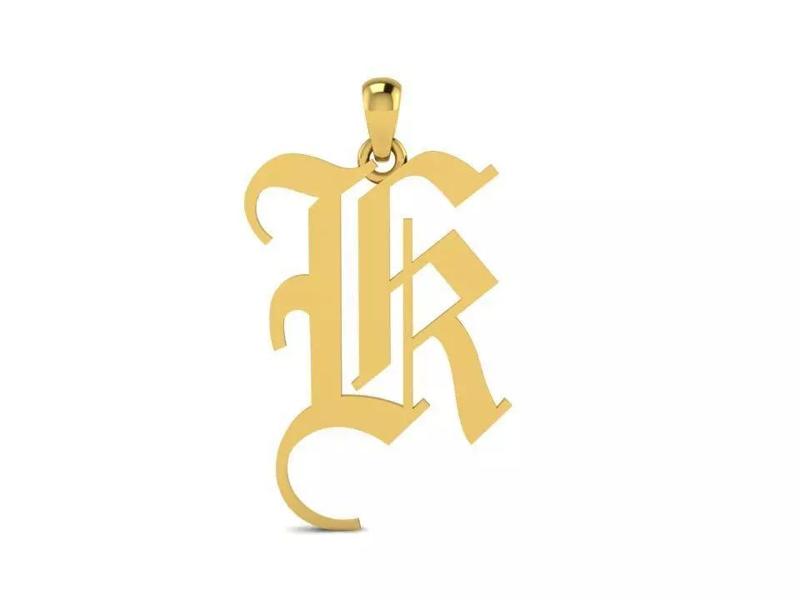 Olde English Pendant Letter K