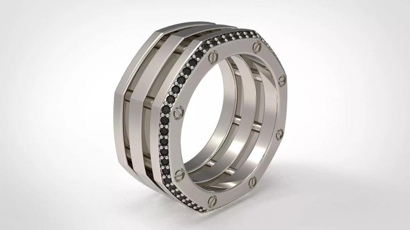 Rockford 3 Row With Diamond Rings in Us 8