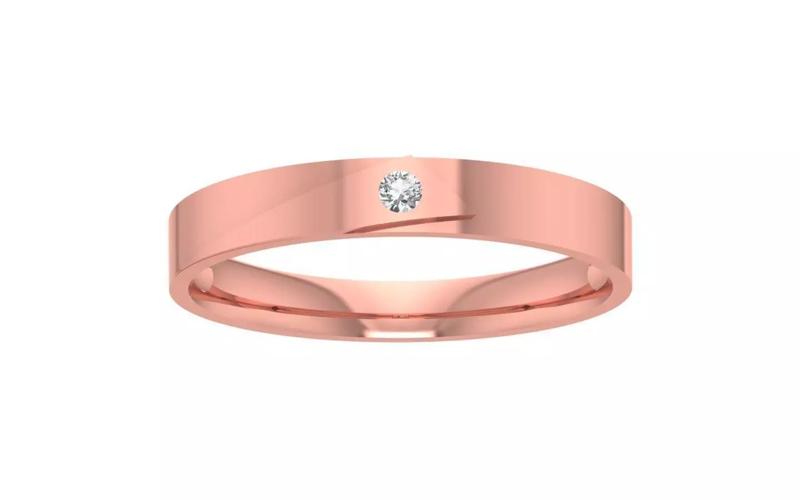 Round Cut Solitaire Wedding Band 3dm STL OBJ FBX Render Details