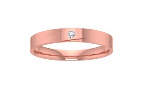 Round Cut Solitaire Wedding Band 3dm STL OBJ FBX Render Details