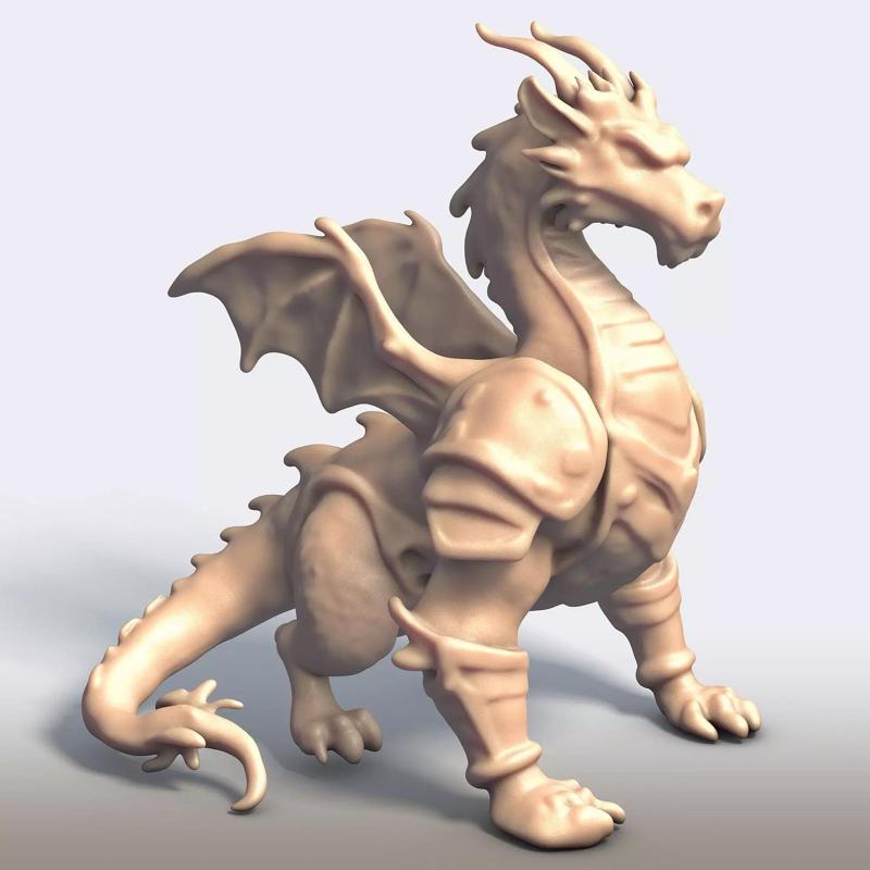Armored Dragon - Mythical Warrior Beast  3D Printable STL Model