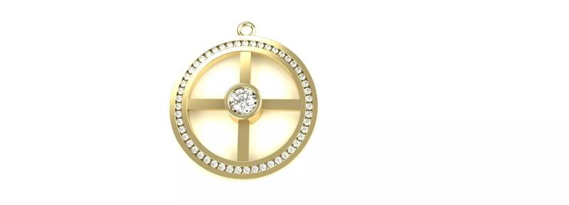 Round Diamond Pendant Gold Silver Platinum Luxury Jewelry