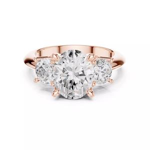 Three Stone Oval and Round Cut Engagement Ring 3DM STL Video