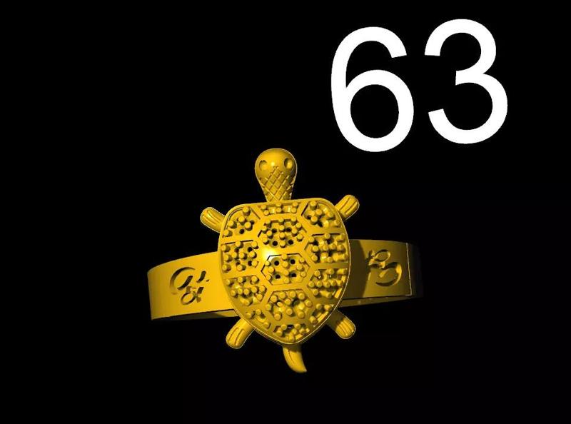 tortois gold turtle ring with number