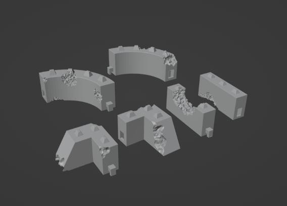 Gaslands Interlocking Arena Walls Set Four
