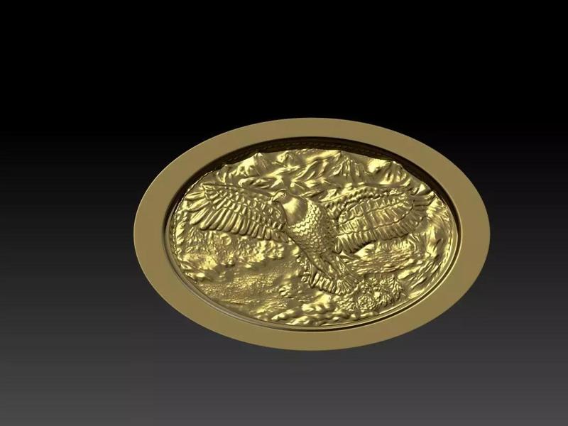 Medal gold coin with eagle