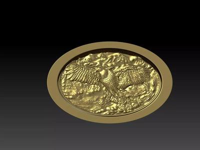 Medal gold coin with eagle