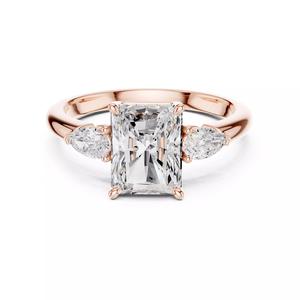 Trilogy Diamond Radiant and Pear Cut Ring 3DM STL Video