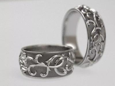Thistle wide wedding ring - original