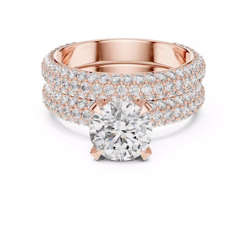 Three Side Diamond Shank Pave Engagement Ring 3DM STL Video