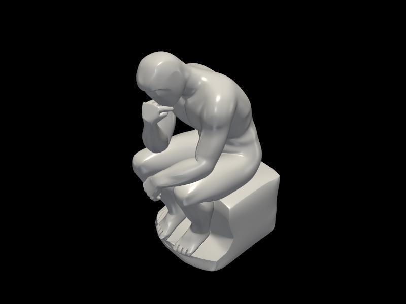 Abstract Thinker Sculpture - Contemplation 3D Print