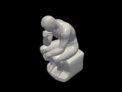 Abstract Thinker Sculpture - Contemplation 3D Print