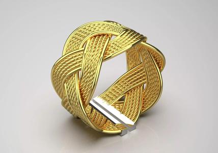 Luxury textured ring with yellow gold model gr0075