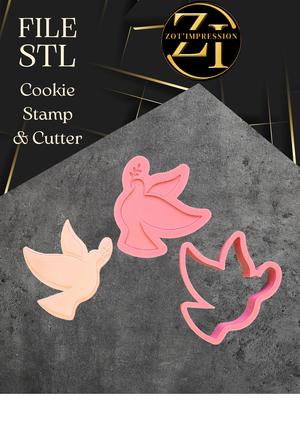 Dove stamp & cookie cutter