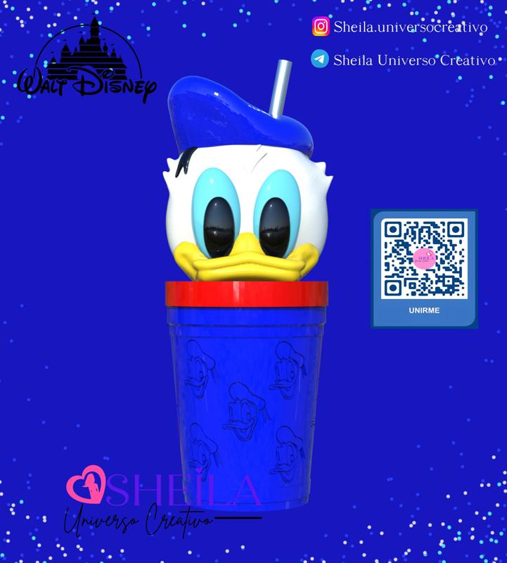 MILK SHAKER GLASS - DISNEY - DONALD