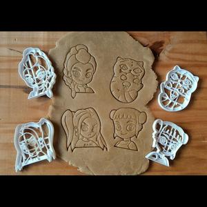 x4 Kpop Demon Hunters - Cookie cutter, dough - Rumi, Mira, Zoey, Derpy