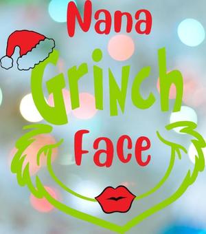 Christmas Nana Grinch Face Cookie Cutter Set