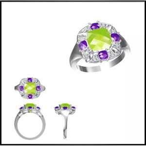 JCD Format Unique color stone rings autodesk jewelry design