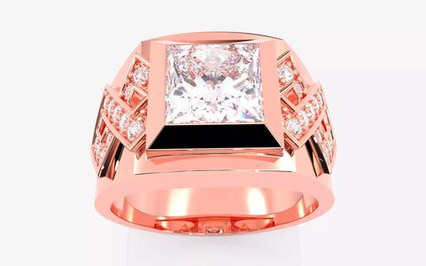 Mens Solitaire Ring 3dm stl renders details