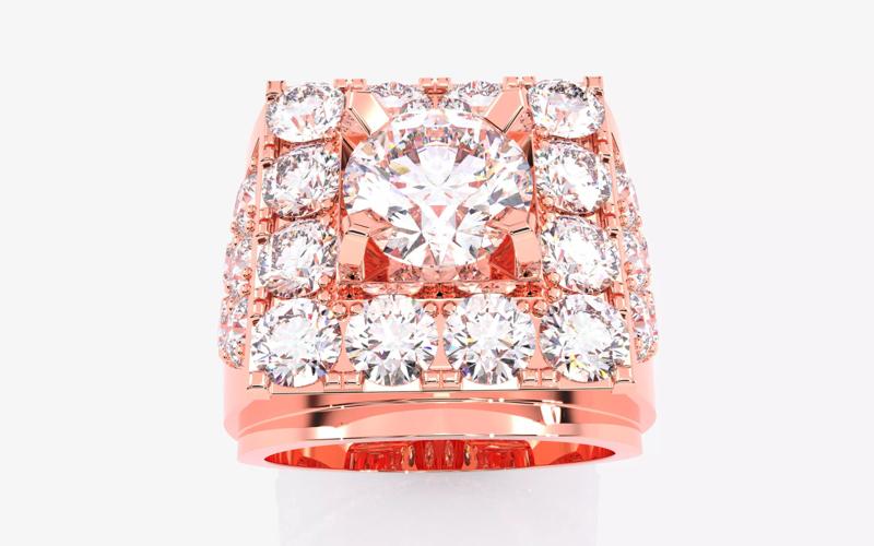 Mens Solitaire Ring 3dm stl renders details