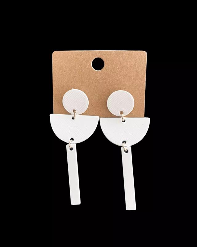 3D Printed Minimalist Geometric Earrings