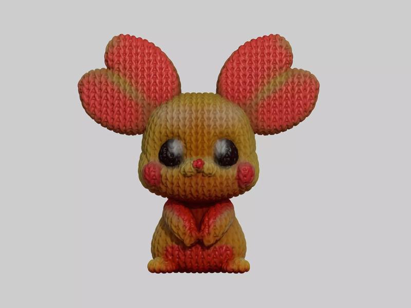 Cute knitted heart ears Pokeman