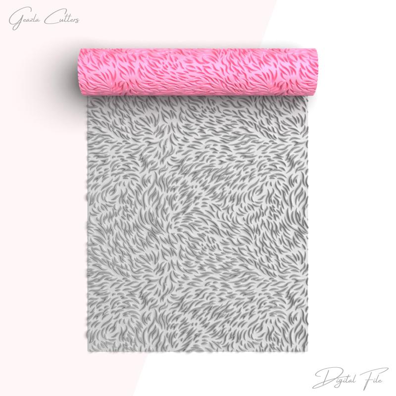 Fur Texture Roller For Polymer Clay, Animal Skin Clay Texture Roller, Printable File, Digital STL File, No: 1525