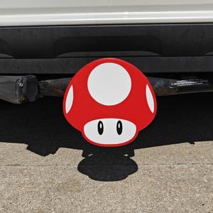 Mario Mushroom (2 Inch Tailer Hitch Cover) BIG, 8.4 Inches!